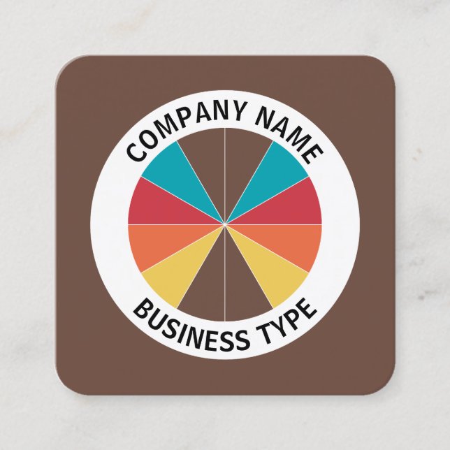 Abstrakt Paj 05 - Brun #6A493C Fyrkantigt Visitkort (Framsida)