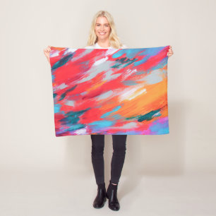 Abstrakt Palette Acrylic Artwork Fleece Blanket