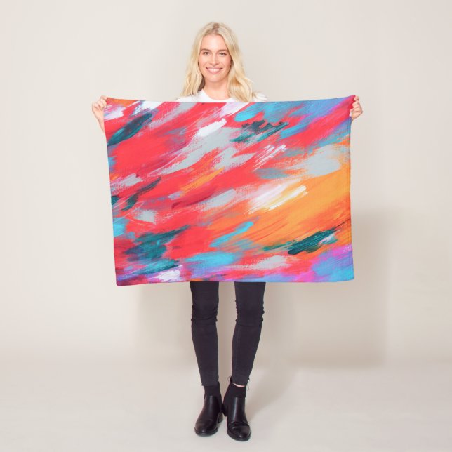Abstrakt Palette Acrylic Artwork | Fleece Blanket (På plats)