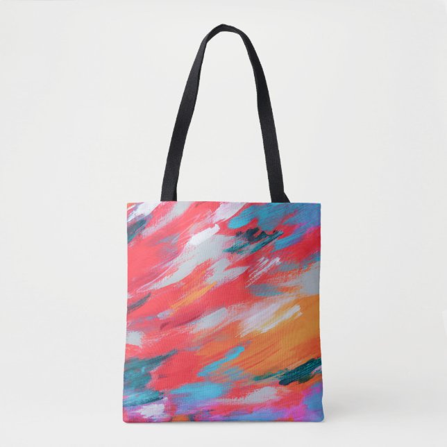 Abstrakt Palette Acrylic Artwork | Tote Bag Tygkasse (Framsida)