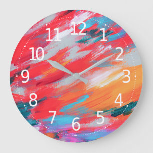 Abstrakt Palette Acrylic Artwork Väggklocka