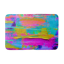 Abstrakt Palette Knivar Painting Bath Mat