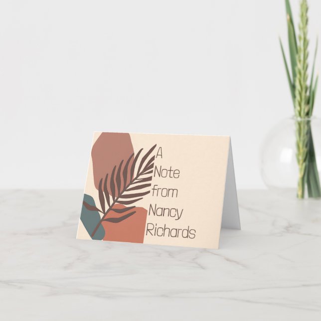 Abstrakt palmlöv modern minimalistisk konst anpass kort (Framsida)