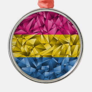 Abstrakt Pansexual flagga Julgransprydnad Metall