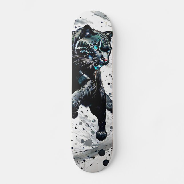 Abstrakt Panther Mini Skateboard Bräda 18,5 Cm (Framsida)