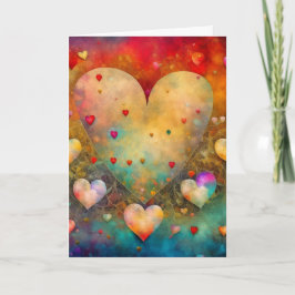 Abstrakt Pappra Mache Hearts Valentindagen Kort