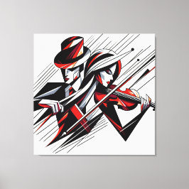 Abstrakt par med Violin Canvastryck