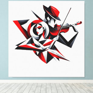 Abstrakt par med violin canvastryck