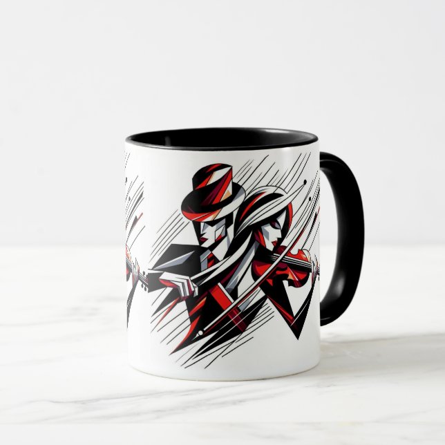 Abstrakt par med violin mugg (Framsida höger)