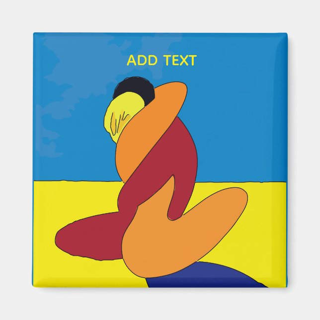 Abstrakt par på stranden magnet (Framsidan)
