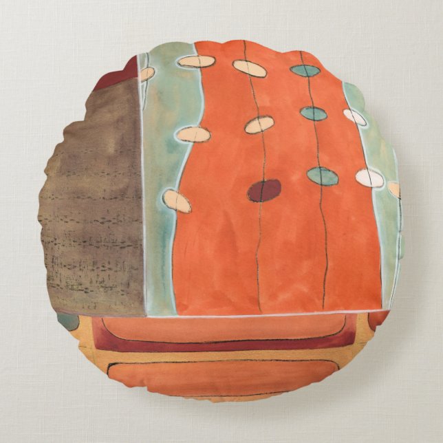 Abstrakt Parad av ägg av Erica J Vess Rund Kudde (Framsidan)