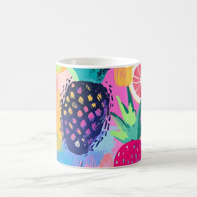 Abstrakt Paradise Tropical Fruit Fiesta Kaffemugg (Center)