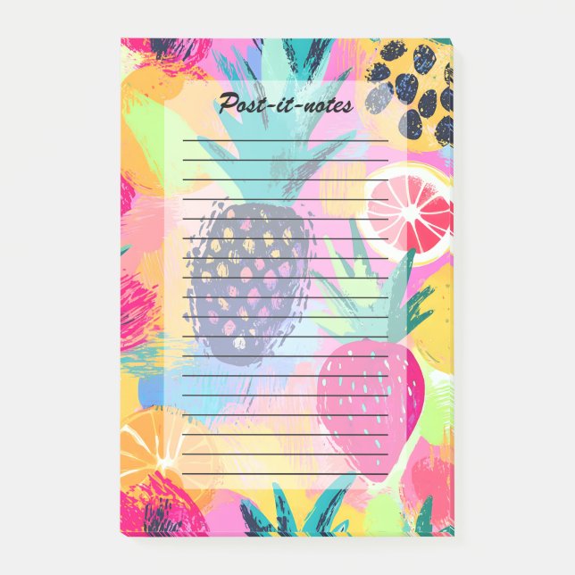 Abstrakt Paradise Tropical Fruit Fiesta Post-it Block (Framsida)