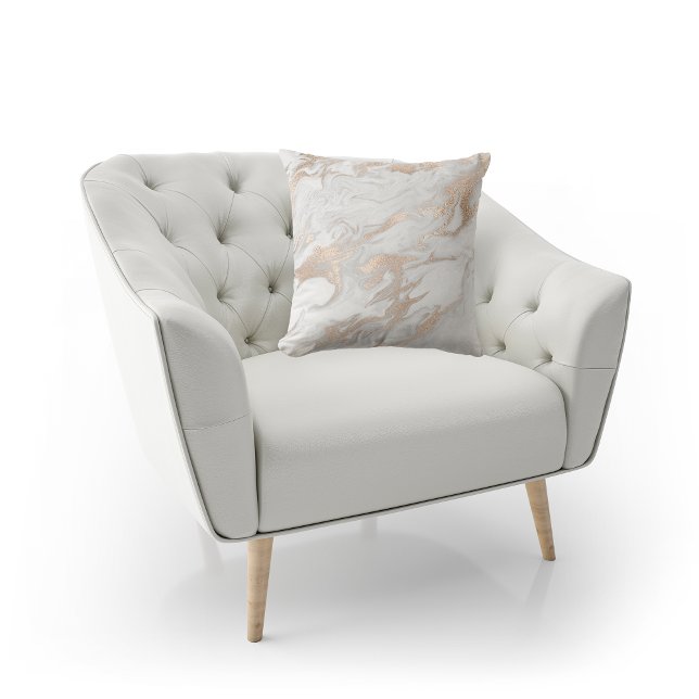 Abstrakt Parly Creamy Glam Marble White Grått Kudde (Abstract Pearly Creamy Glam Marble White Gray Throw Pillow)
