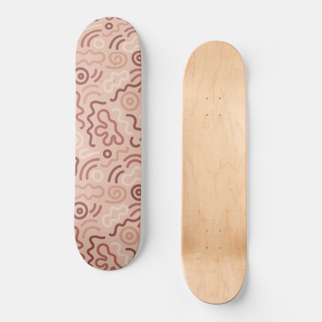Abstrakt partajdoodle-mönster mini skateboard bräda 18,5 cm (Framsida)