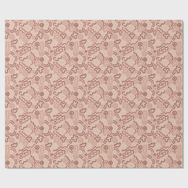 Abstrakt partajdoodle-mönster presentpapper (Platt)