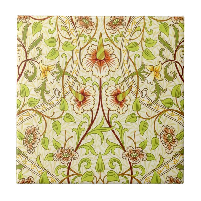 Abstrakt påskliljakeramik kakelplatta (Framsidan)