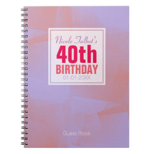 Abstrakt Pastel 40:e födelsedagsgästen Bok 8a Anteckningsbok
