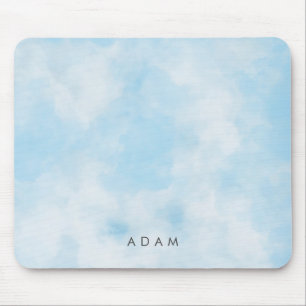 Abstrakt Pastel Blå himmel Clouds Personalize Musmatta