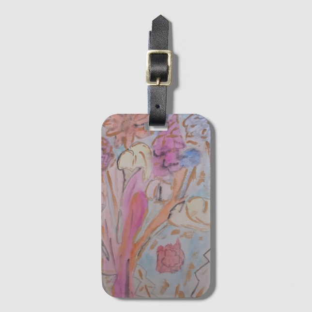 Abstrakt Pastel-Blommigt Bagagebricka (Framsida vertikal)