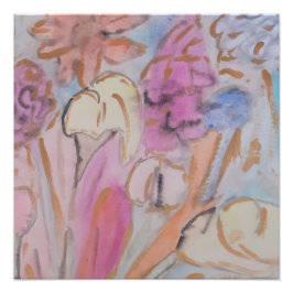 Abstrakt Pastel-Blommigt Fototryck