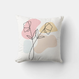 Abstrakt Pastel-Blommigt Kudde