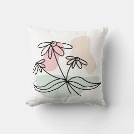 Abstrakt Pastel-Blommigt Kudde