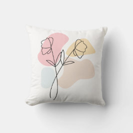 Abstrakt Pastel-Blommigt Kudde