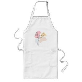 Abstrakt Pastel-Blommigt Långt Förkläde