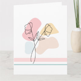 Abstrakt Pastel Blommigt-mappat gratulationskort Kort