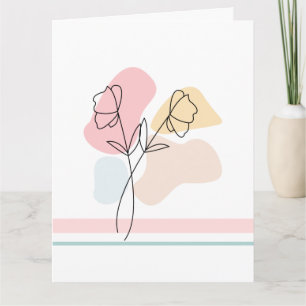 Abstrakt Pastel Blommigt-mappat gratulationskort Kort