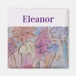 Abstrakt Pastel Blommigt Personlig Magnet