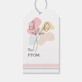 Abstrakt Pastel-Blommigt Presentetikett