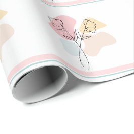 Abstrakt Pastel-Blommigt Presentpapper