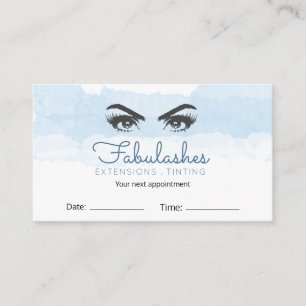 Abstrakt Pastel Blue Makeup Artist Eyelash Tidsbeställning Kort