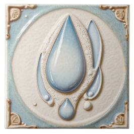 Abstrakt Pastel Blue & White WaterDrop Bathroom Kakelplatta
