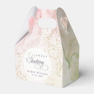 Abstrakt Pastel Dusky Rosa Grönt Sweet 16 Birthday Presentaskar