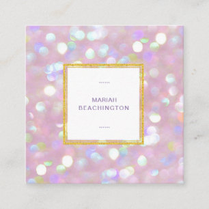 *~* Abstrakt Pastel Dusty Ro Lavender Bokeh Dots Fyrkantigt Visitkort