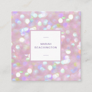 *~* Abstrakt Pastel Dusty Ro Lavender Bokeh-punkte Fyrkantigt Visitkort