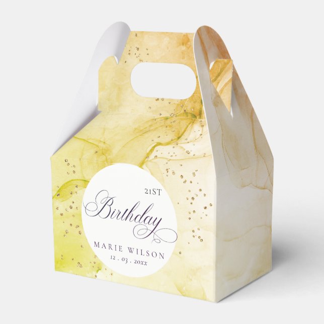 Abstrakt Pastel Earthy Lime Green vid alla åldrar Presentaskar (Baksidan Sidan)