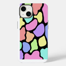 Abstrakt Pastel Färg Phone Case (svart)