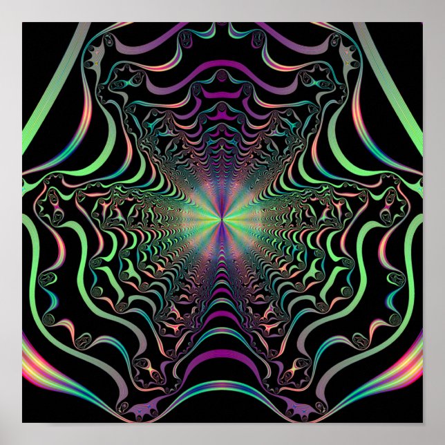Abstrakt Pastel Fractal Webben, Kanvastryck Poster (Framsidan)
