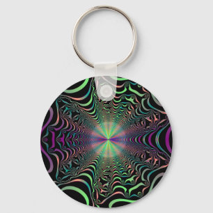 Abstrakt Pastel Fractal Webben Nyckelring