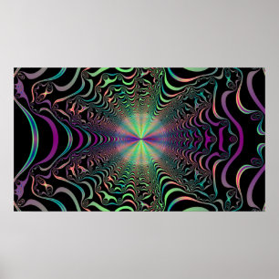 Abstrakt Pastel Fractal-Webben Poster