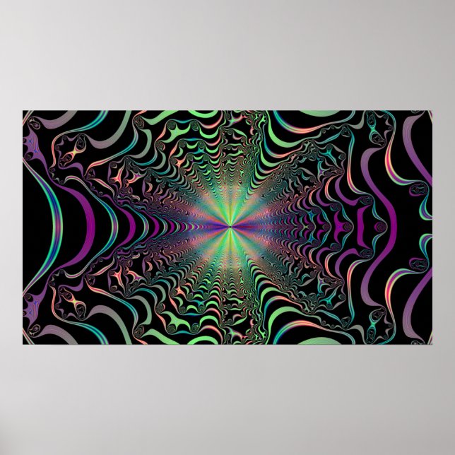 Abstrakt Pastel Fractal-Webben Poster (Framsidan)