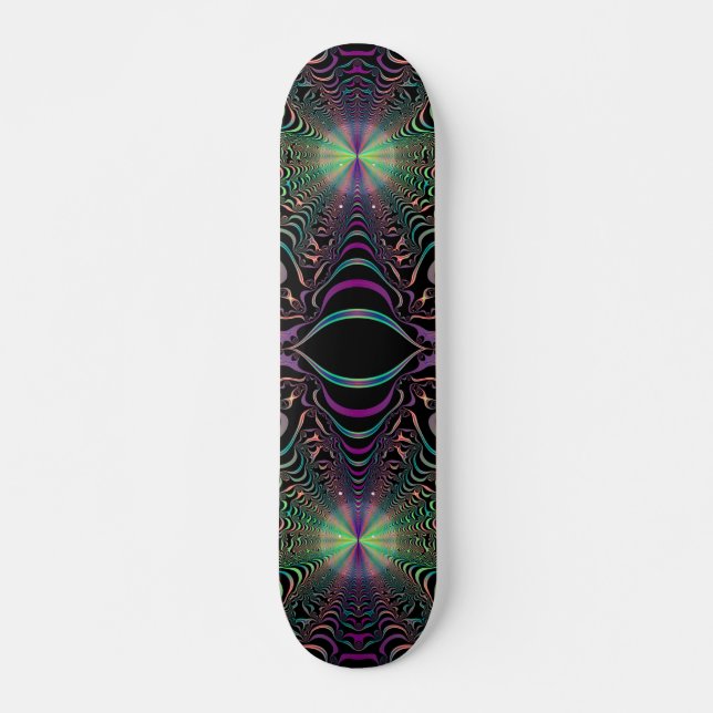 Abstrakt Pastel Fractal Webben Skateboard Deck (Framsida)