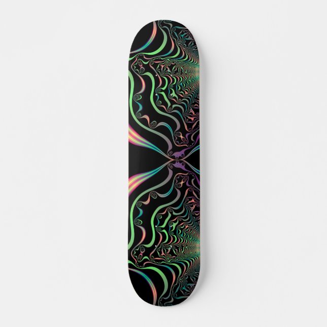 Abstrakt Pastel Fractal Webben Skateboard Deck (Framsida)