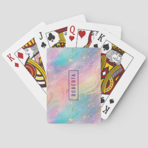 Abstrakt Pastel Glitter Sömlös Mönster Casinokort