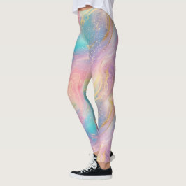 Abstrakt Pastel Glitter Sömlös Mönster Leggings