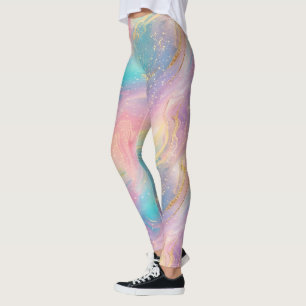 Abstrakt Pastel Glitter Sömlös Mönster Leggings